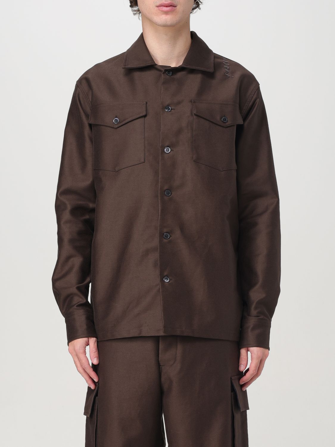 Shop Marni Shirt  Men Color Brown In Braun