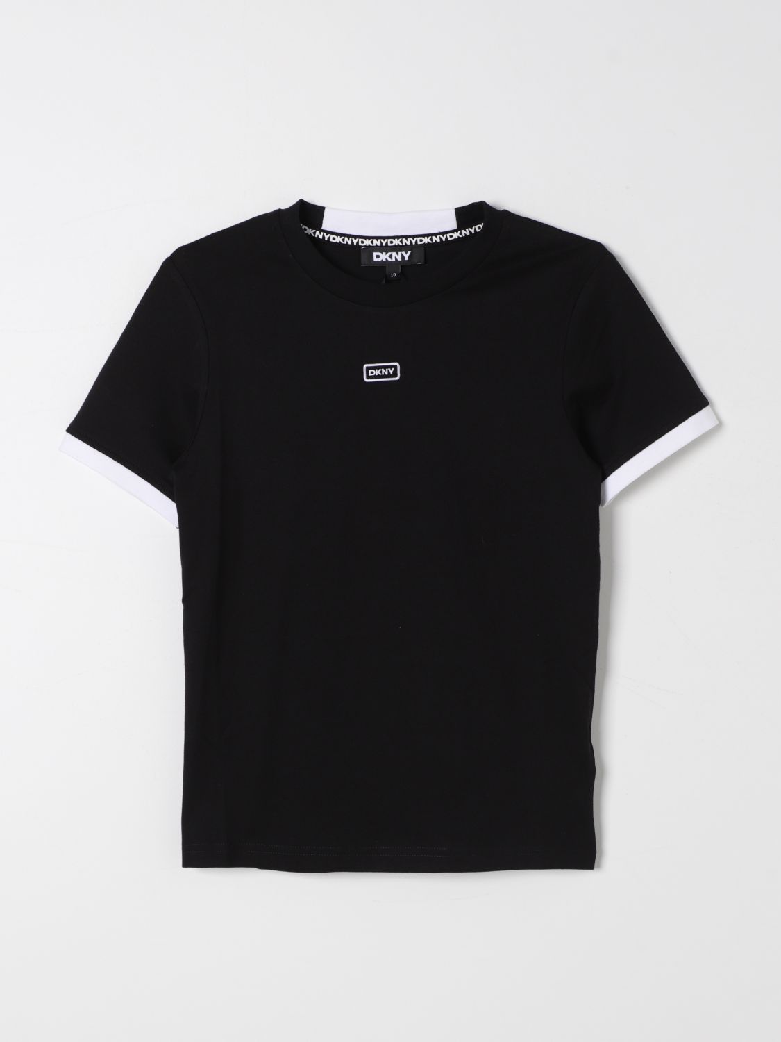 Shop Dkny T-shirt  Kids Color Black In Schwarz