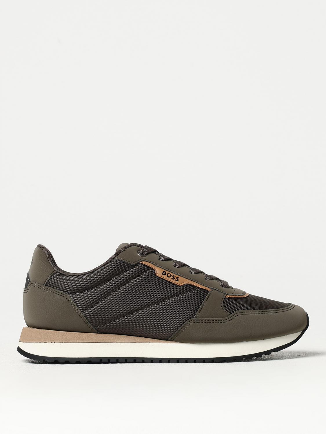 Hugo Boss Contemporary Breathable Dark Green Sneakers For Men In Grün