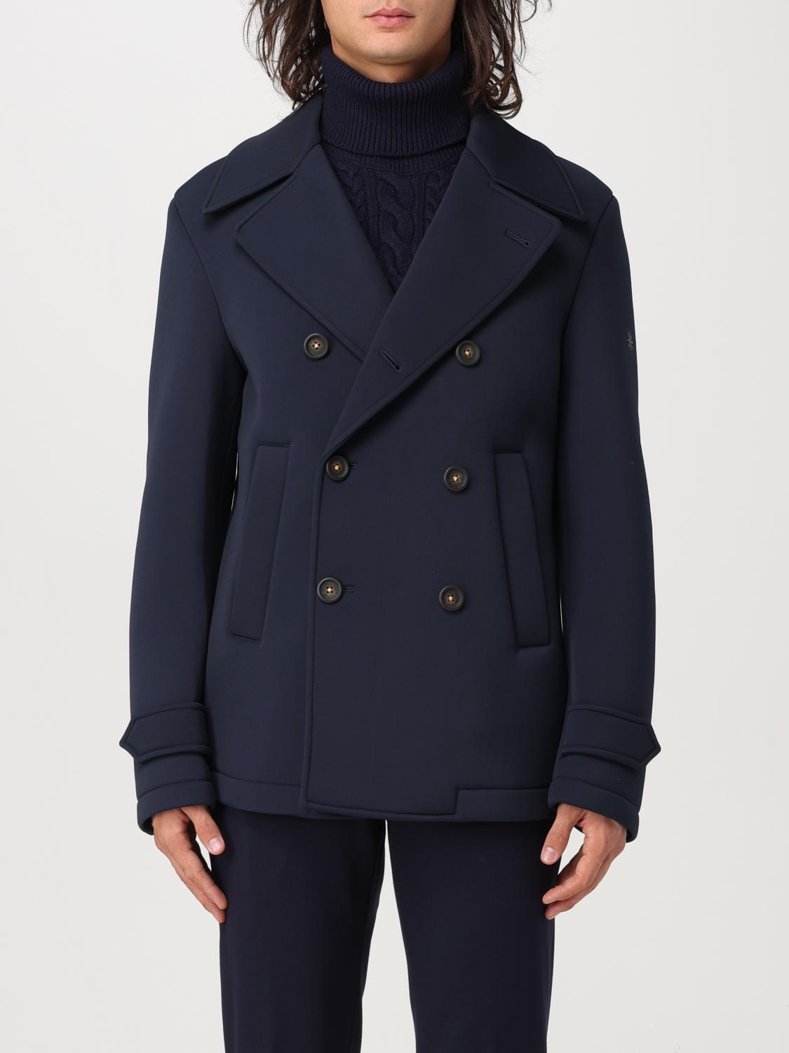 Shop Manuel Ritz Coat  Men Color Blue In Blau