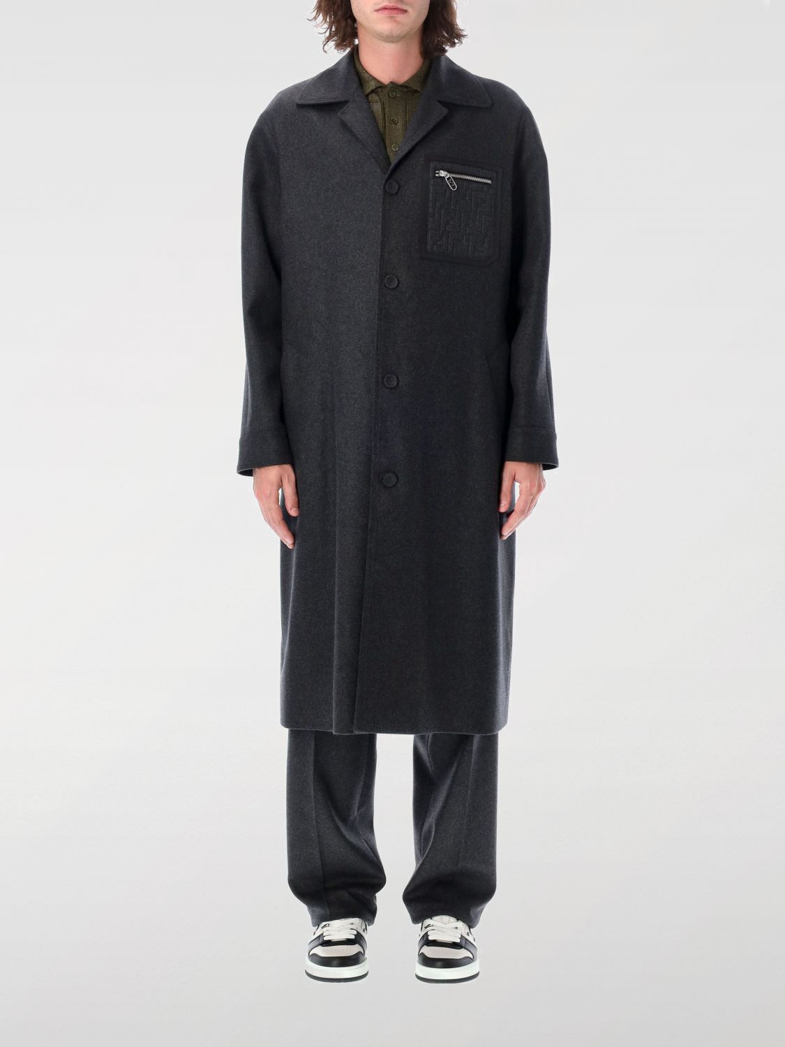 Fendi Coat  Men Color Grey In Gray