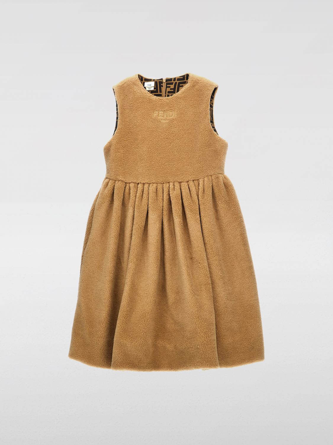 Shop Fendi Dress  Kids Color Beige