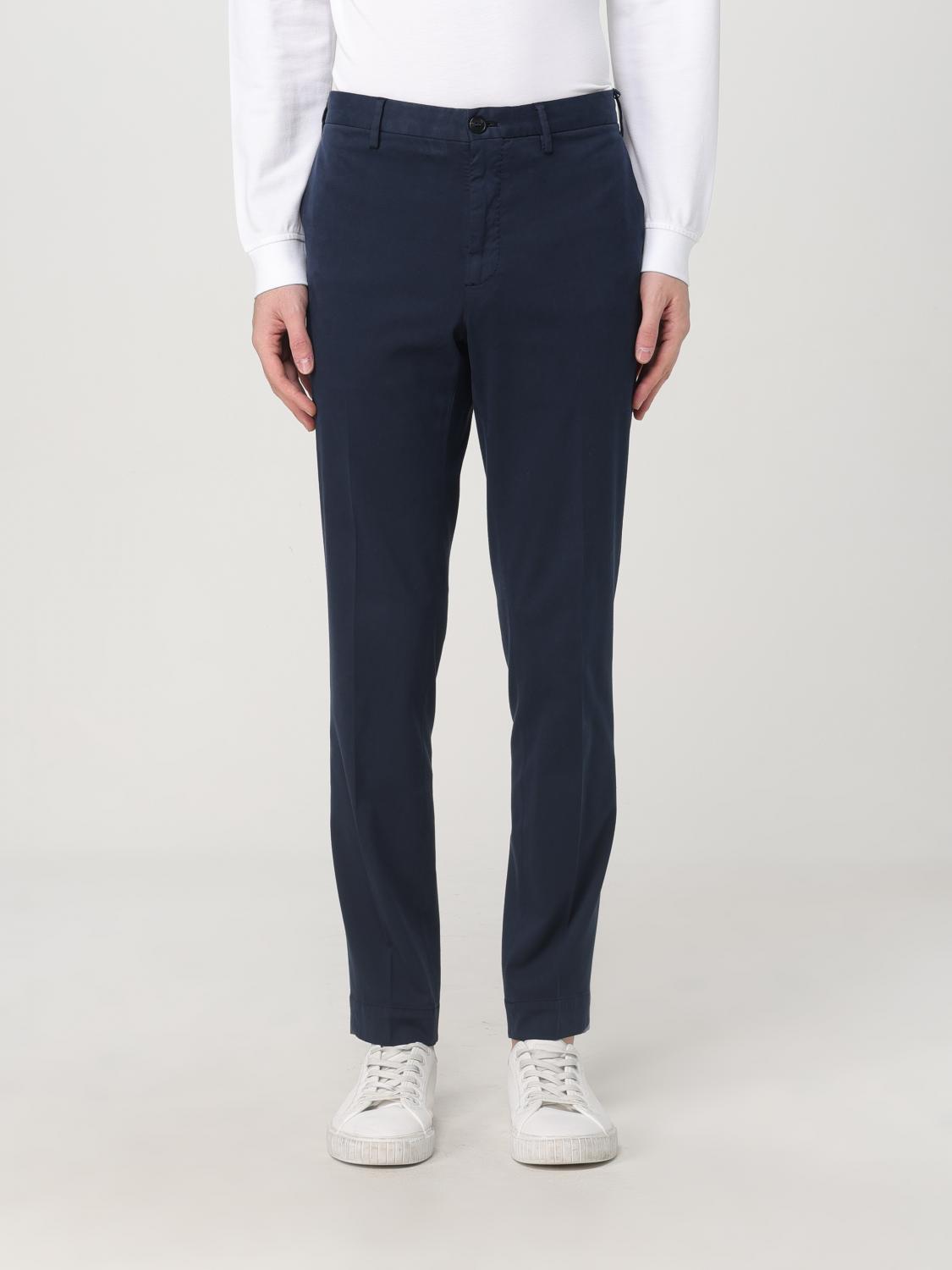 Incotex Men's Slim Fit Cotton Trousers With Pockets In 蓝色