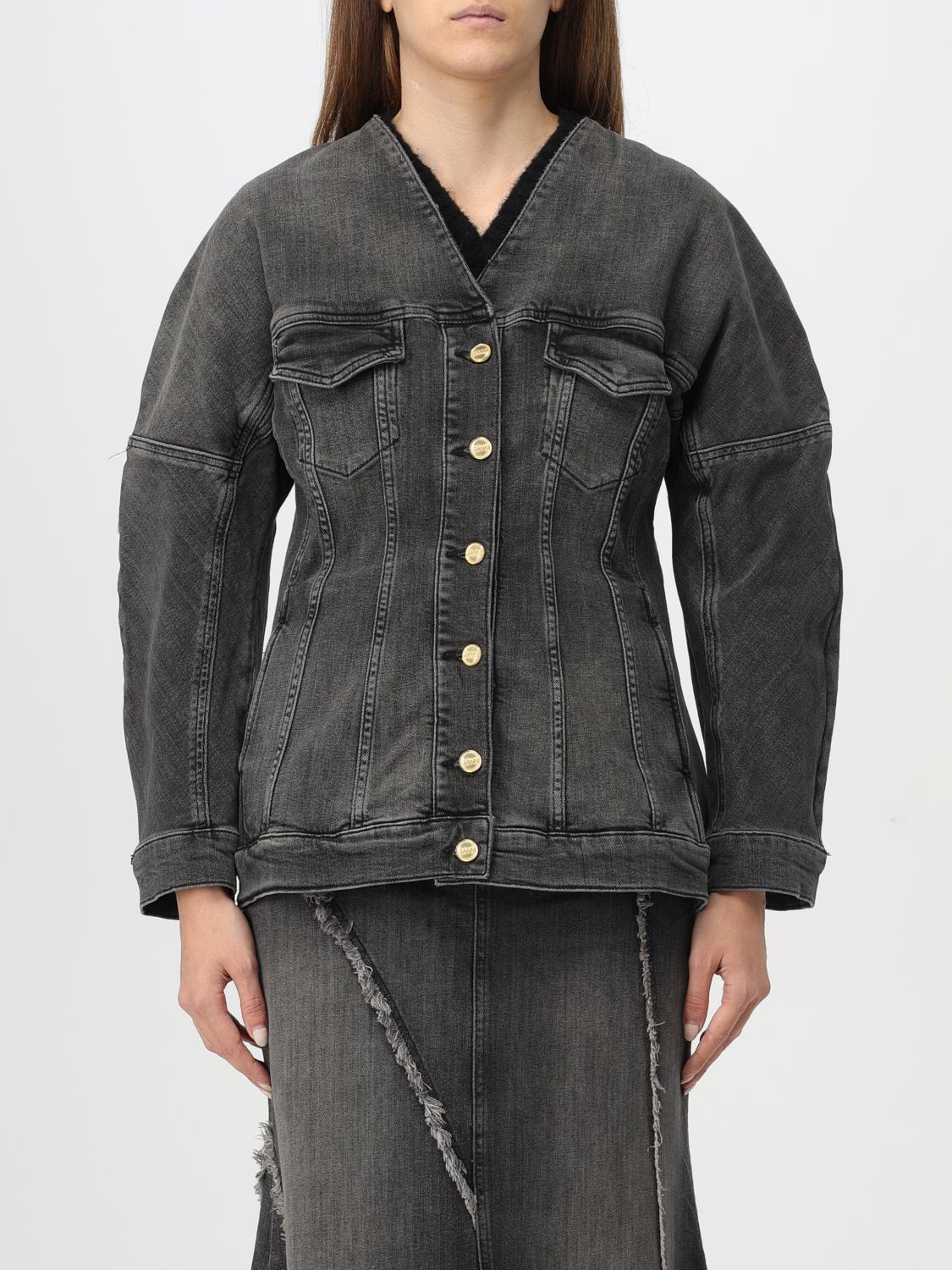 Shop Ganni Jacket Woman Color Black In Schwarz