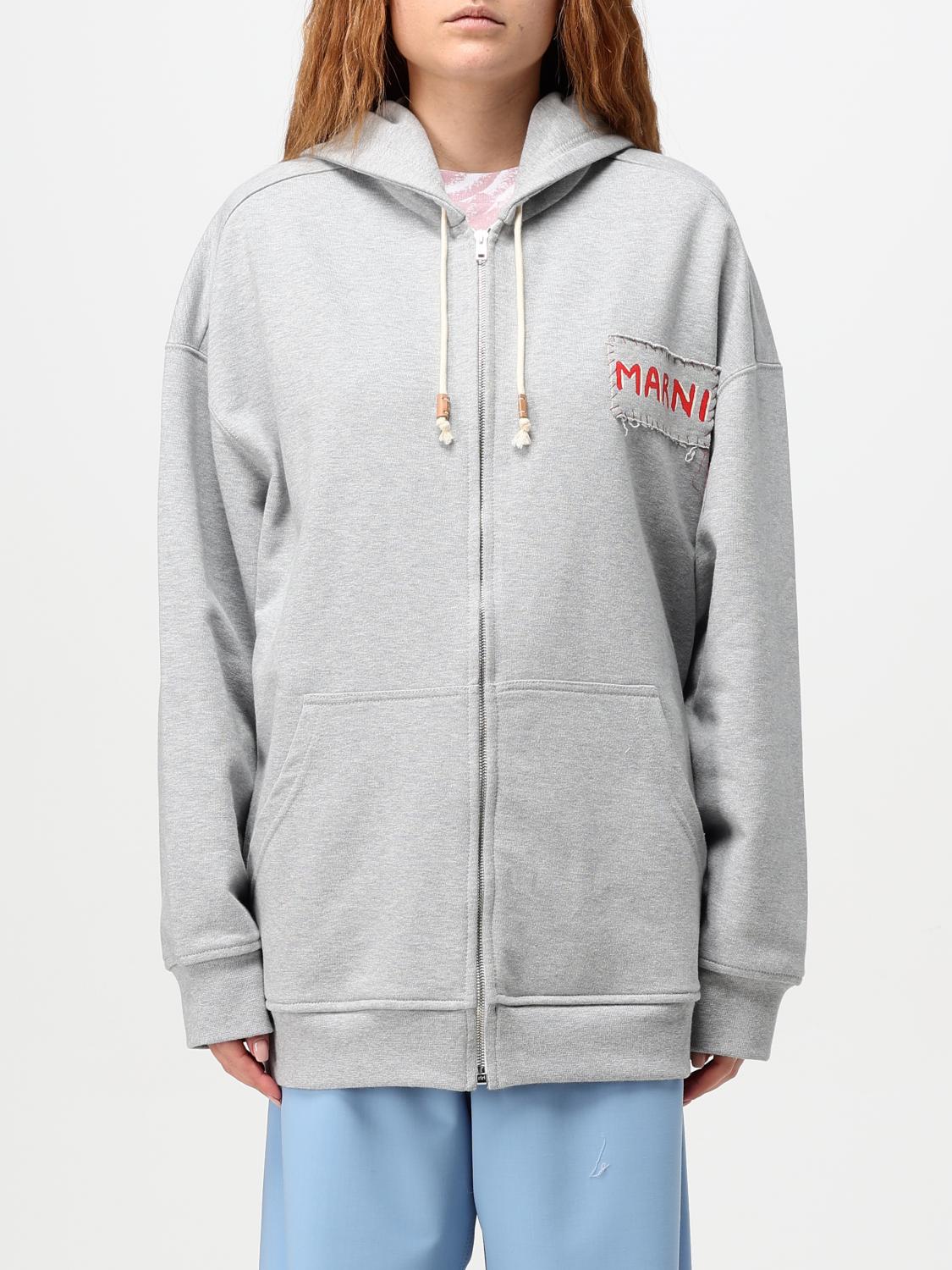 Shop Marni Sweatshirt Woman Color Grey In Grau
