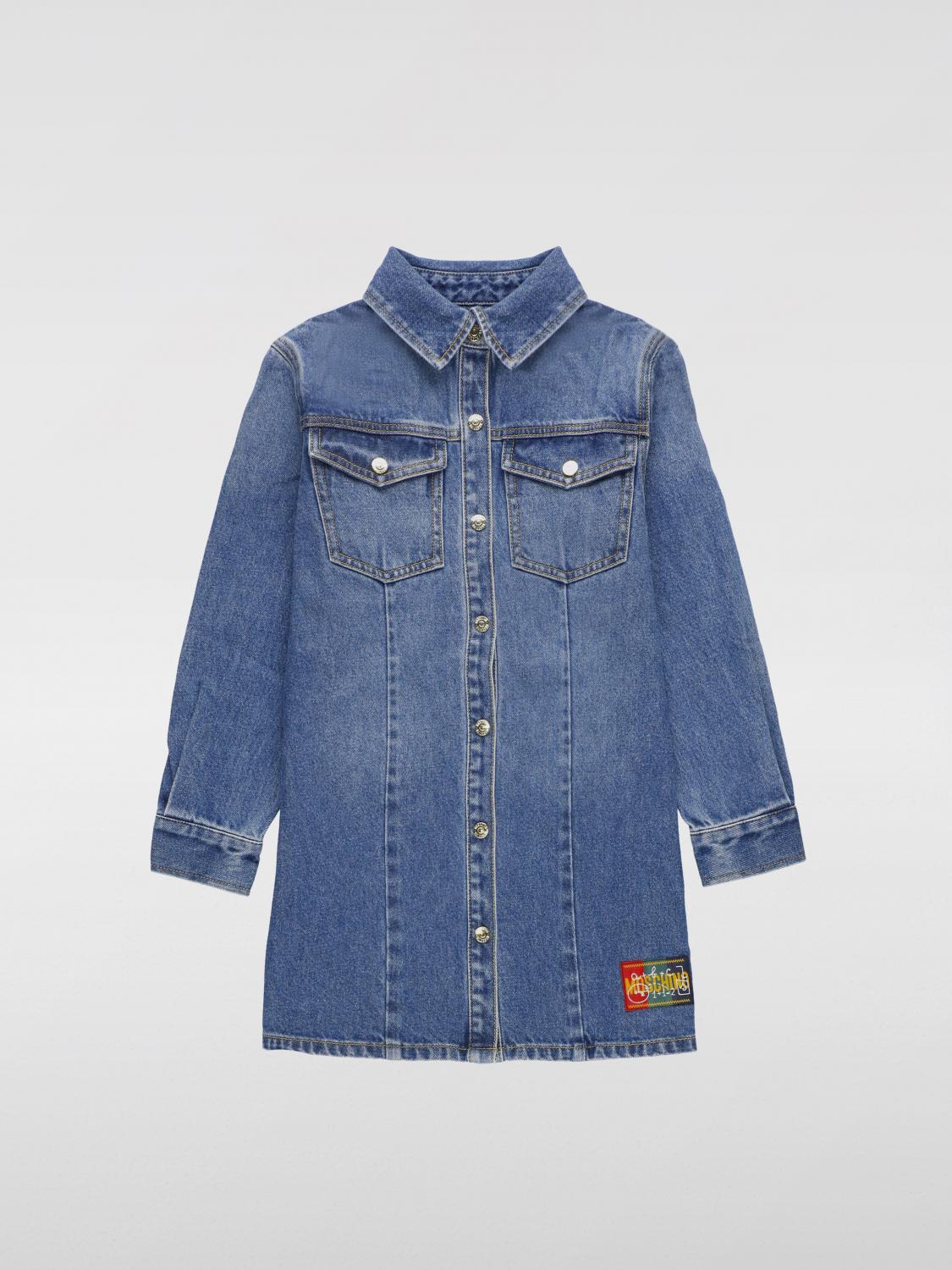 Shop Moschino Dress  Kids Color Blue In Blau