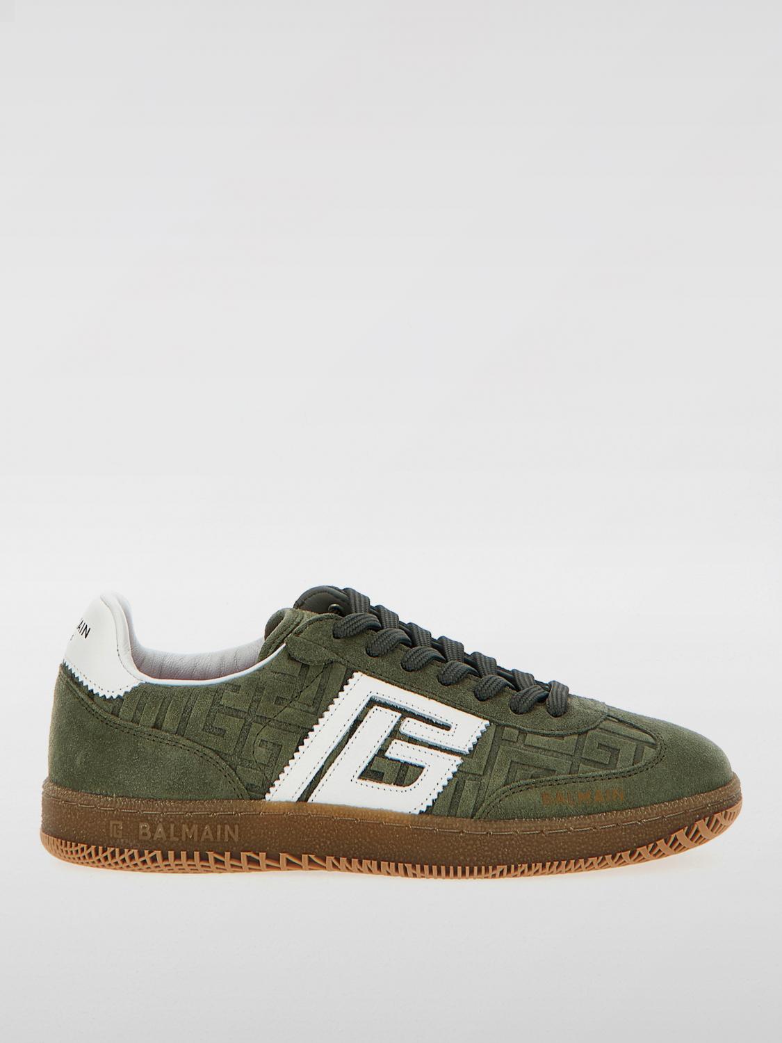 Balmain Lace-up Low-cut Casual Shoes In 绿色