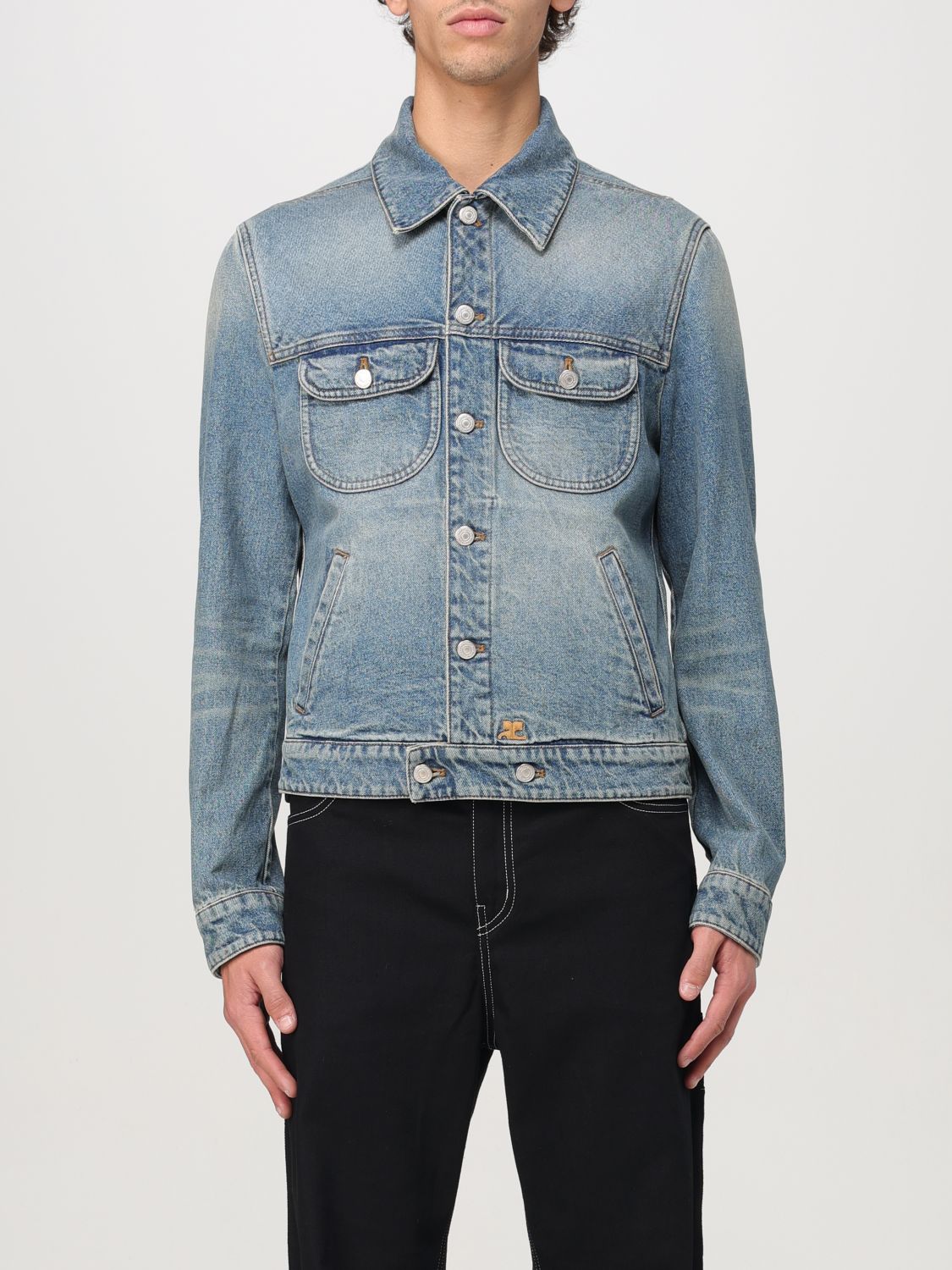 Shop Courrèges Jacket  Men Color Blue In Blau