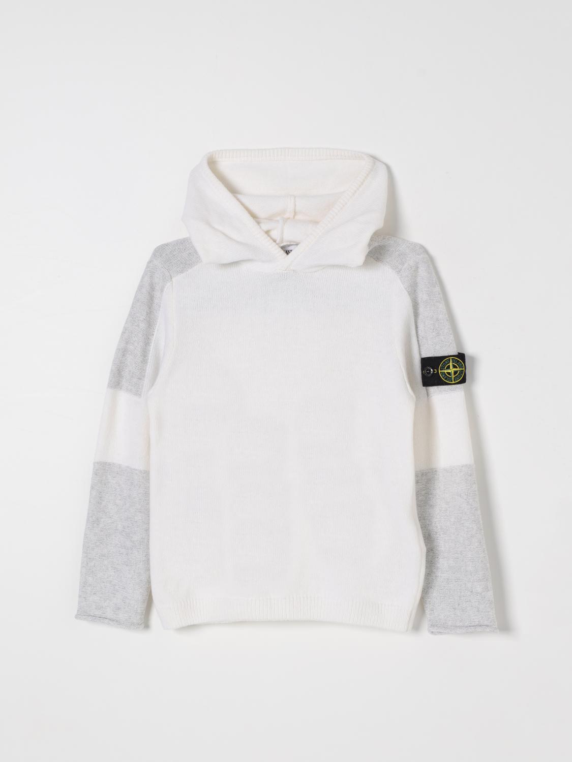 STONE ISLAND JUNIOR Sweater Kids color White　STONE ISLAND JUNIOR セーター キッズカラー ホワイト STONE
