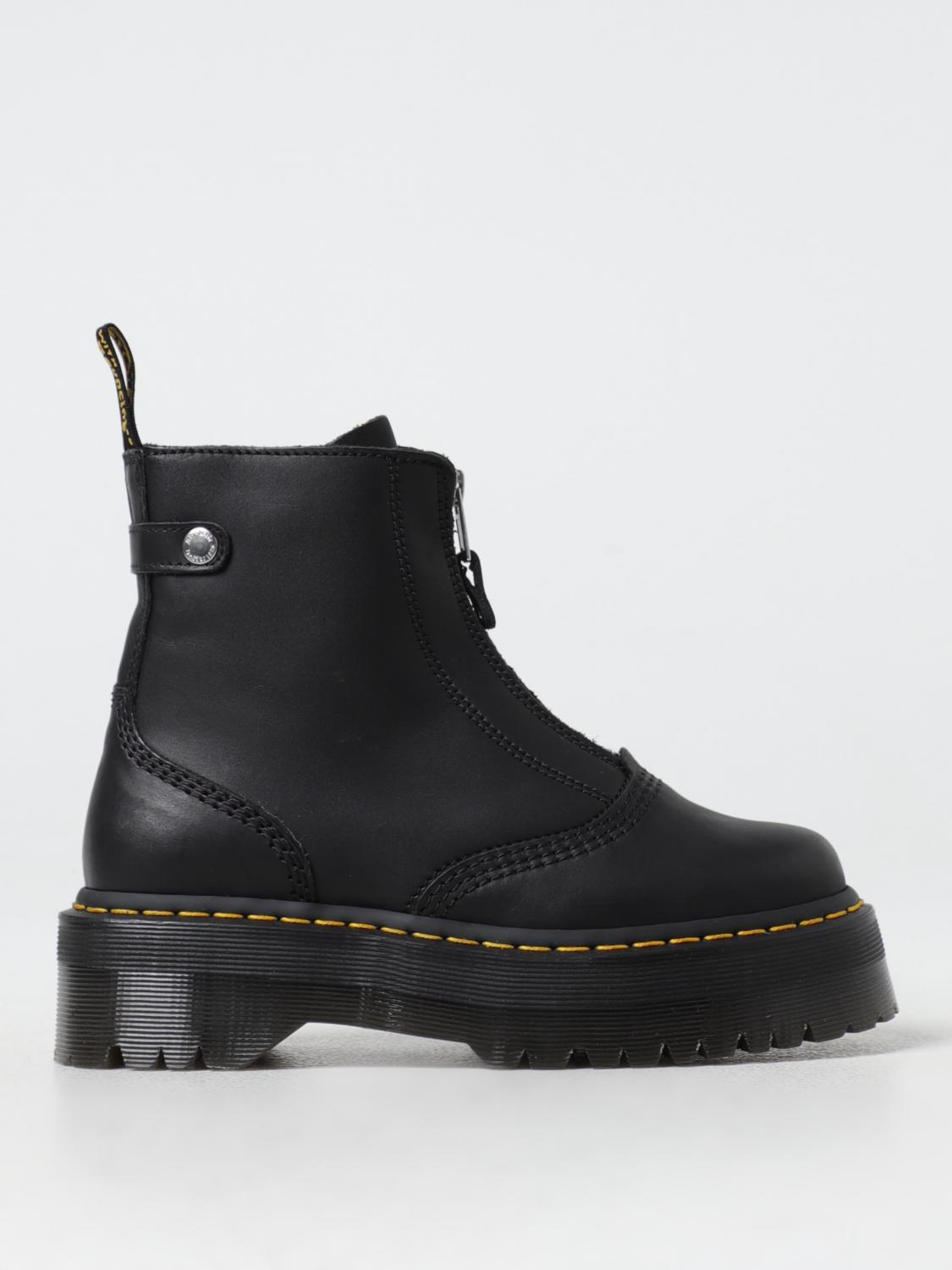 Shop Dr. Martens' Flat Ankle Boots Dr. Martens Woman Color Black In Schwarz