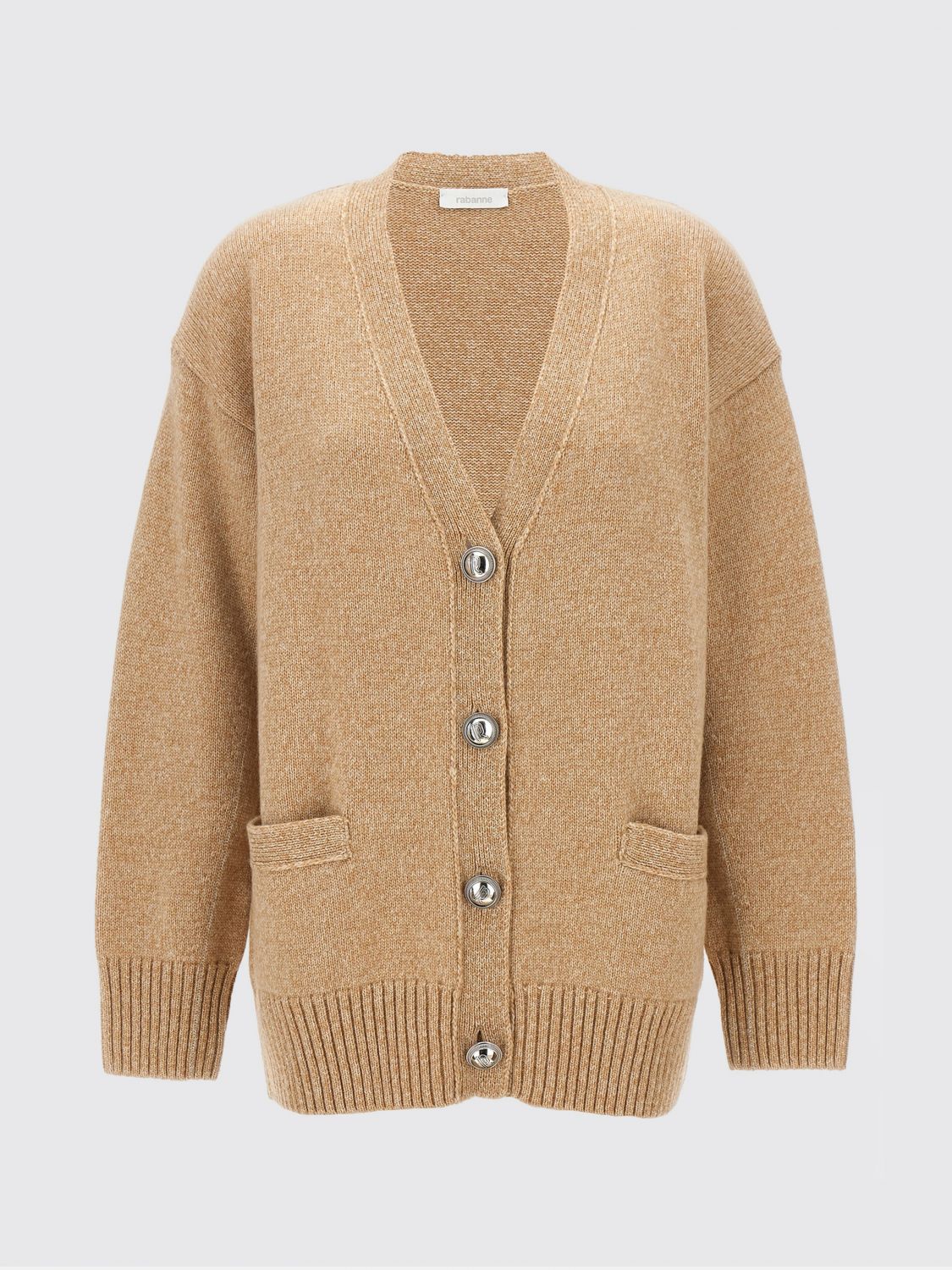 Rabanne Cardigan Woman Color Beige In Sand