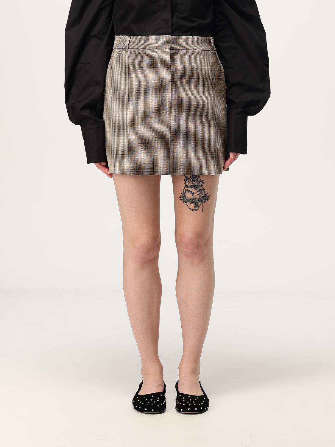 Sportmax Checked Mini Skirt In Weiss