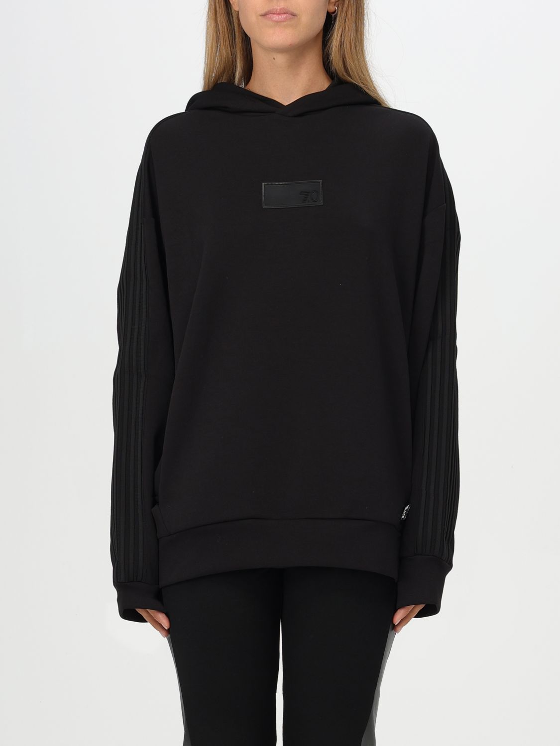 Shop Ea7 Sweatshirt  Woman Color Black In Schwarz