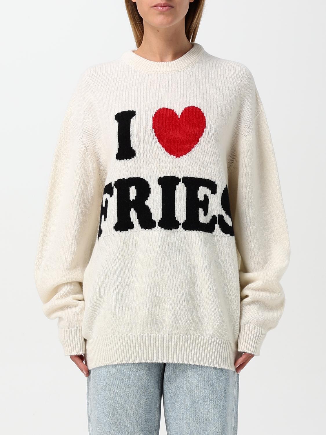 Joshua Sanders Intarsia-slogan Sweater In Cream