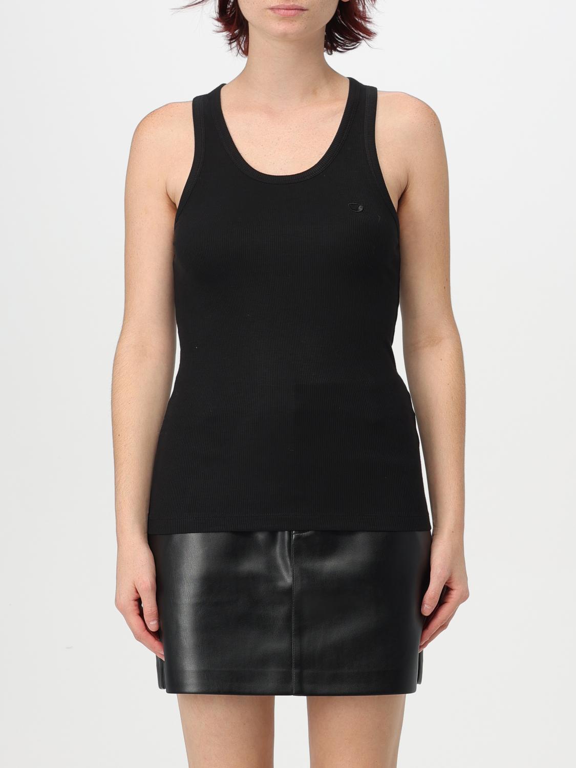 Coperni Ribbed Stretch Viscose Tank Top In Schwarz