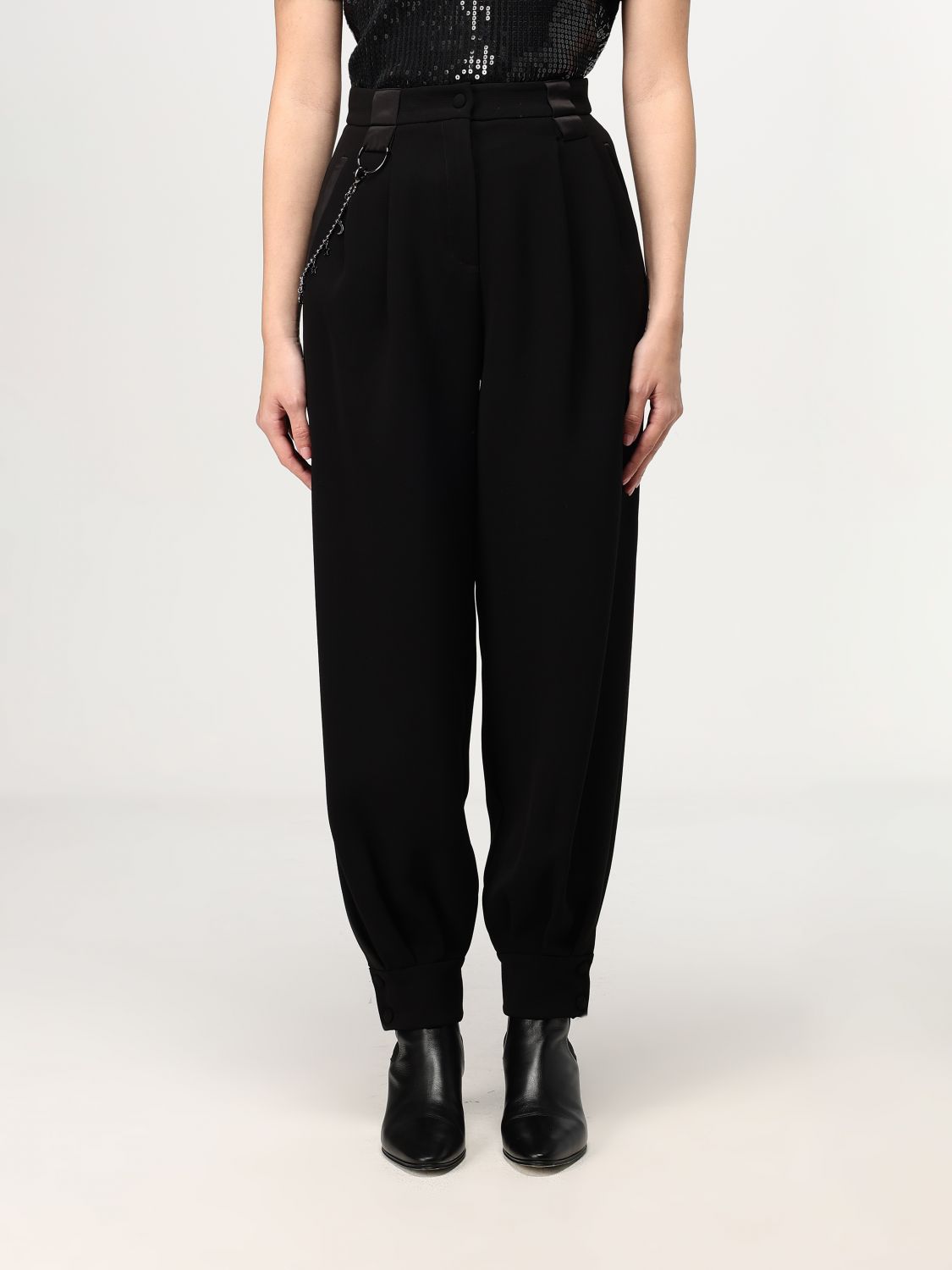 Shop Emporio Armani Pants  Woman Color Black In Schwarz