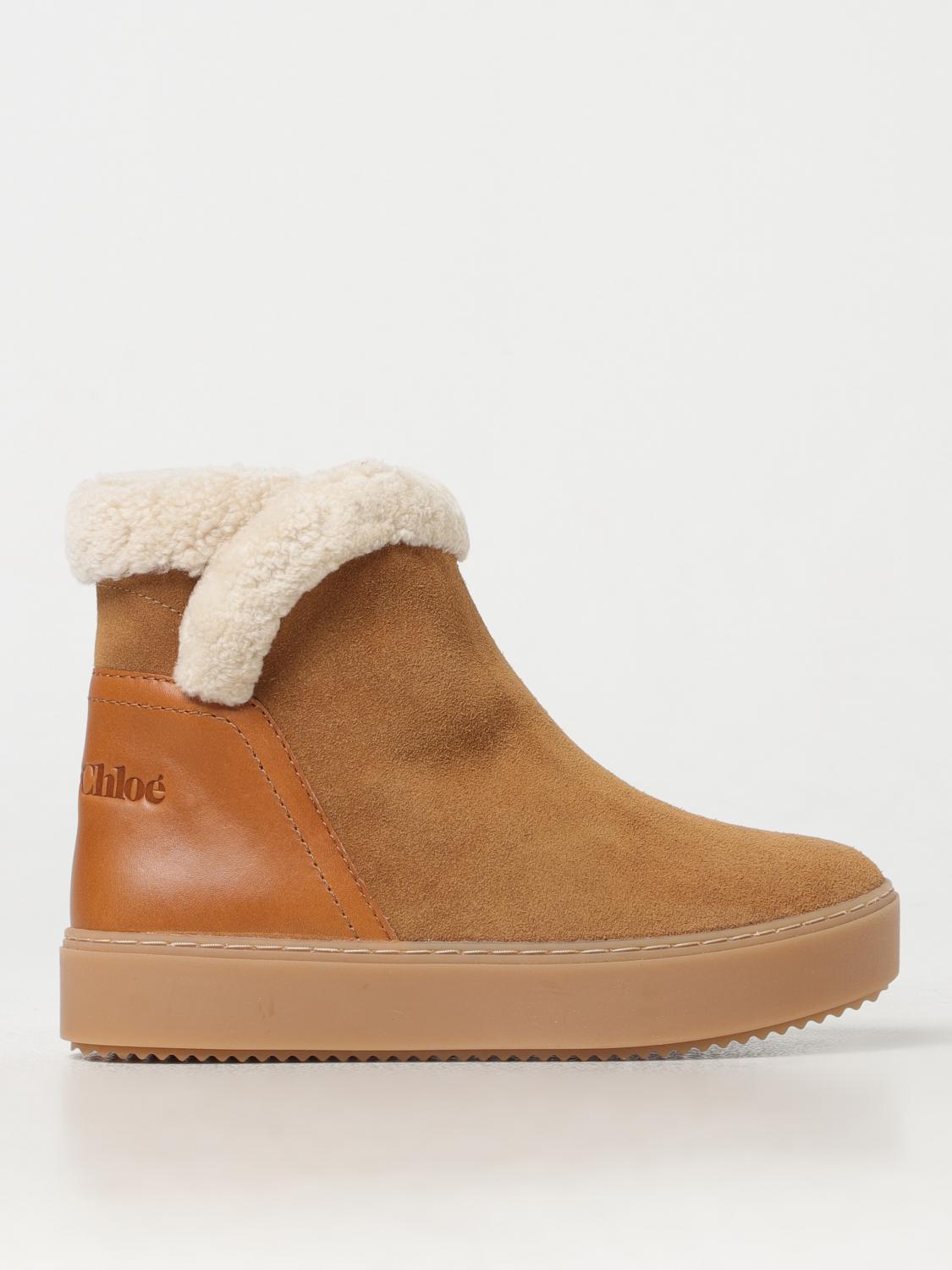 See By Chloé Woman Ankle Boots Camel Size 8 Calfskin, Lambskin, Cow Leather In Natural