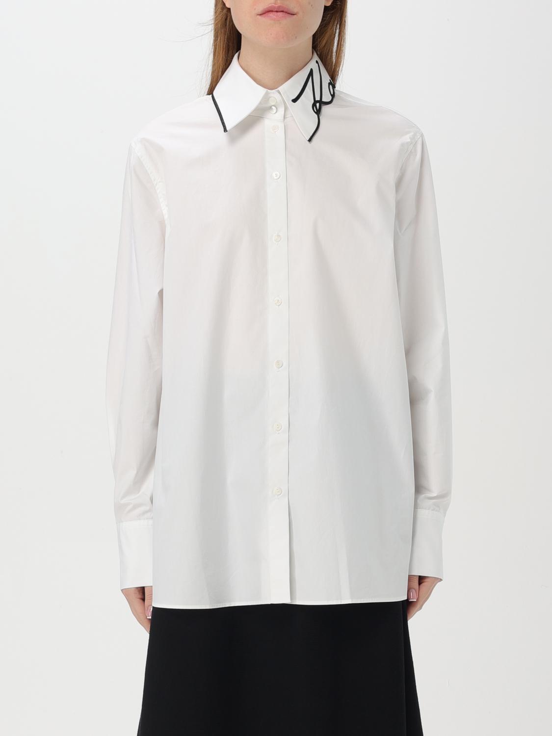 Shop Karl Lagerfeld Shirt Woman Color White In Weiss