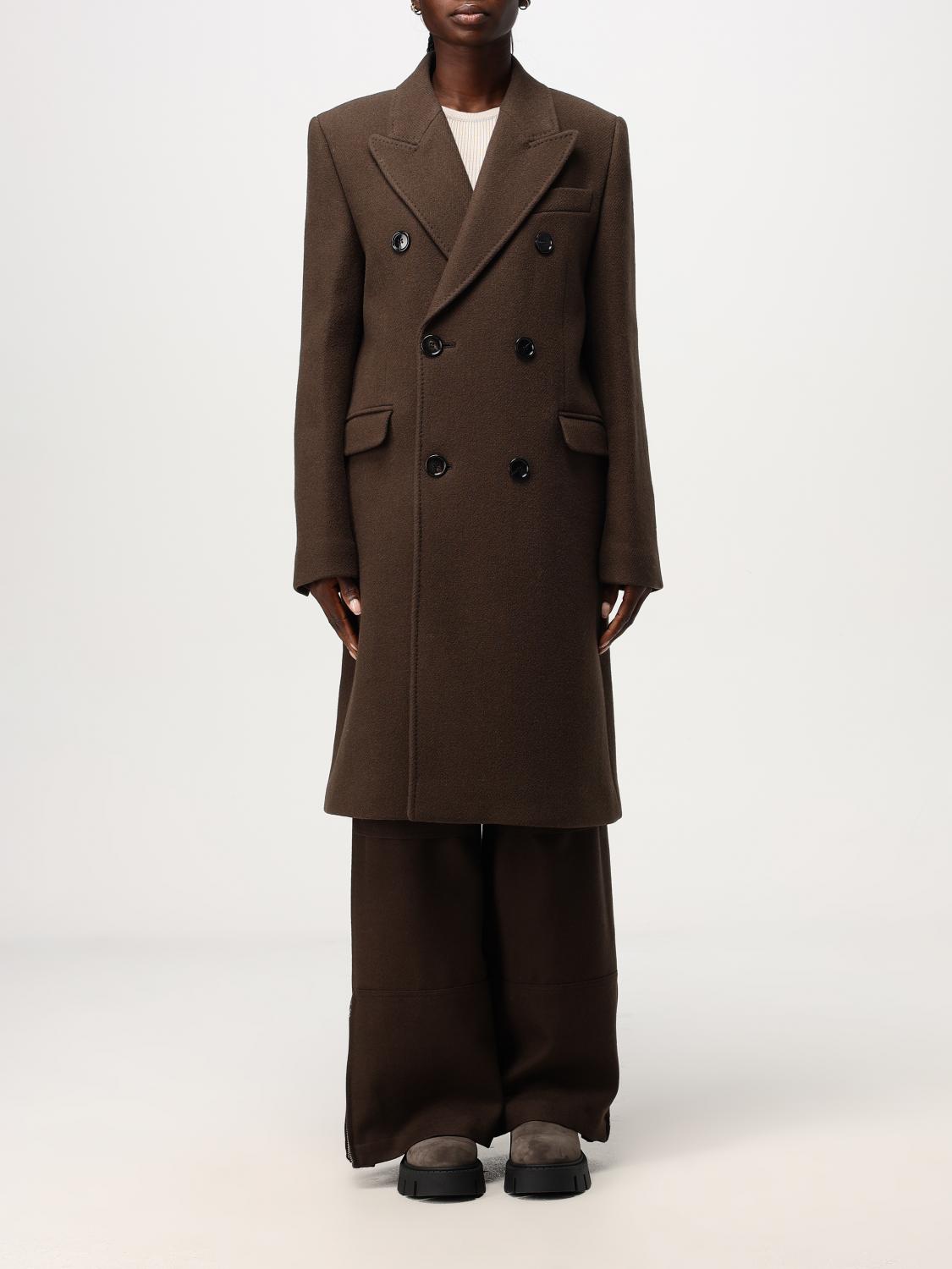 AMI ALEXANDRE MATTIUSSI COAT AMI PARIS WOMAN COLOR BROWN G23459032