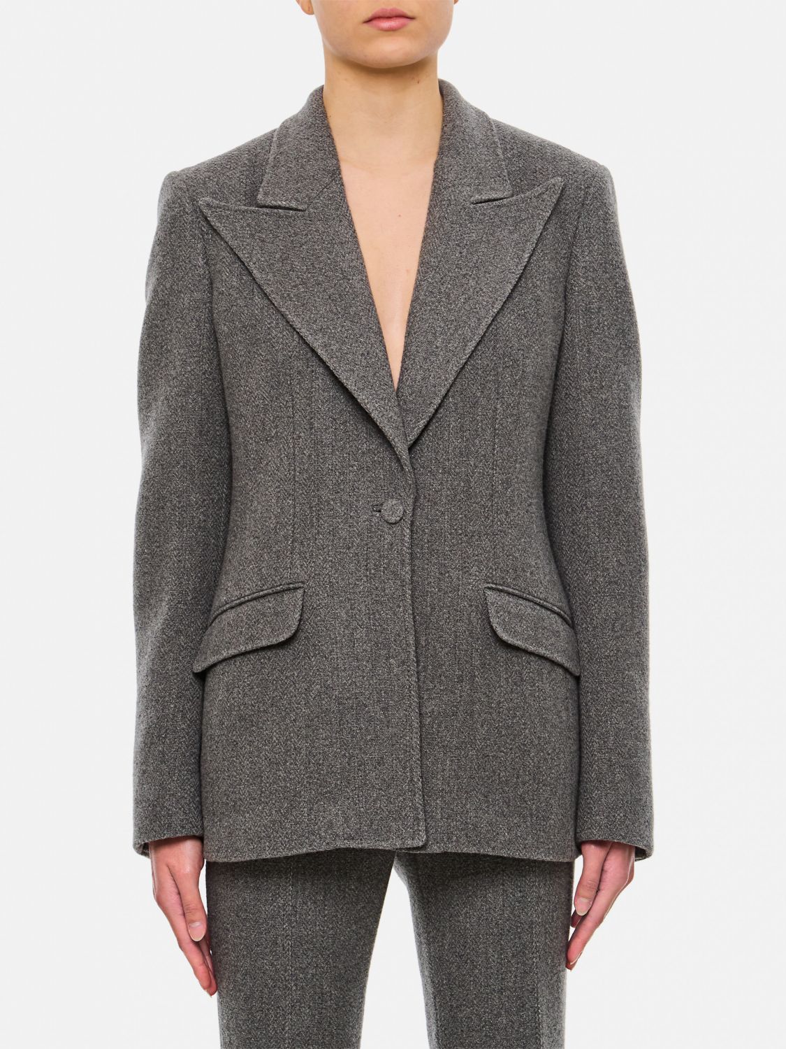 Shop Gabriela Hearst Blazer  Woman Color Grey In Grau