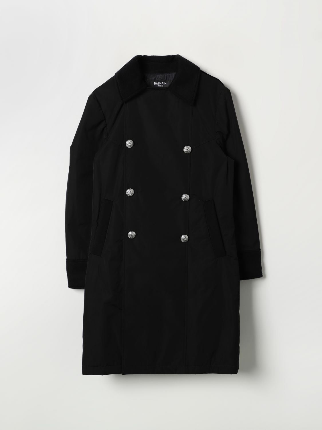 Shop Balmain Coat  Kids Color Black In Schwarz