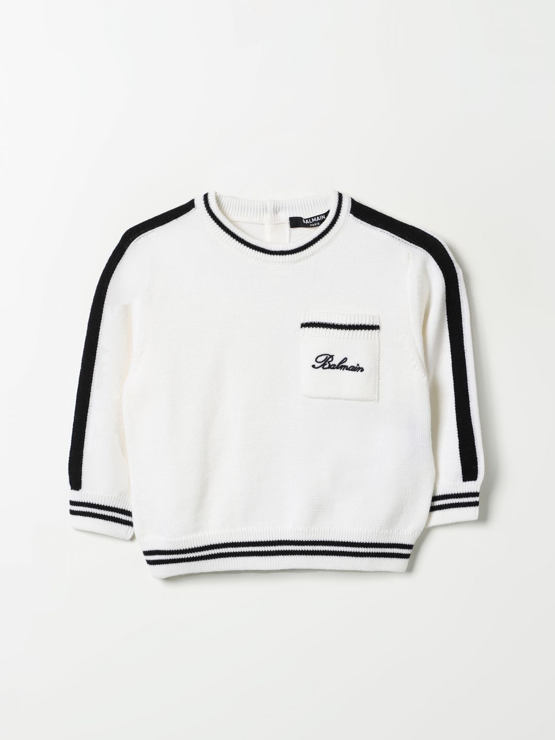 Shop Balmain Sweater  Kids Color Ivory