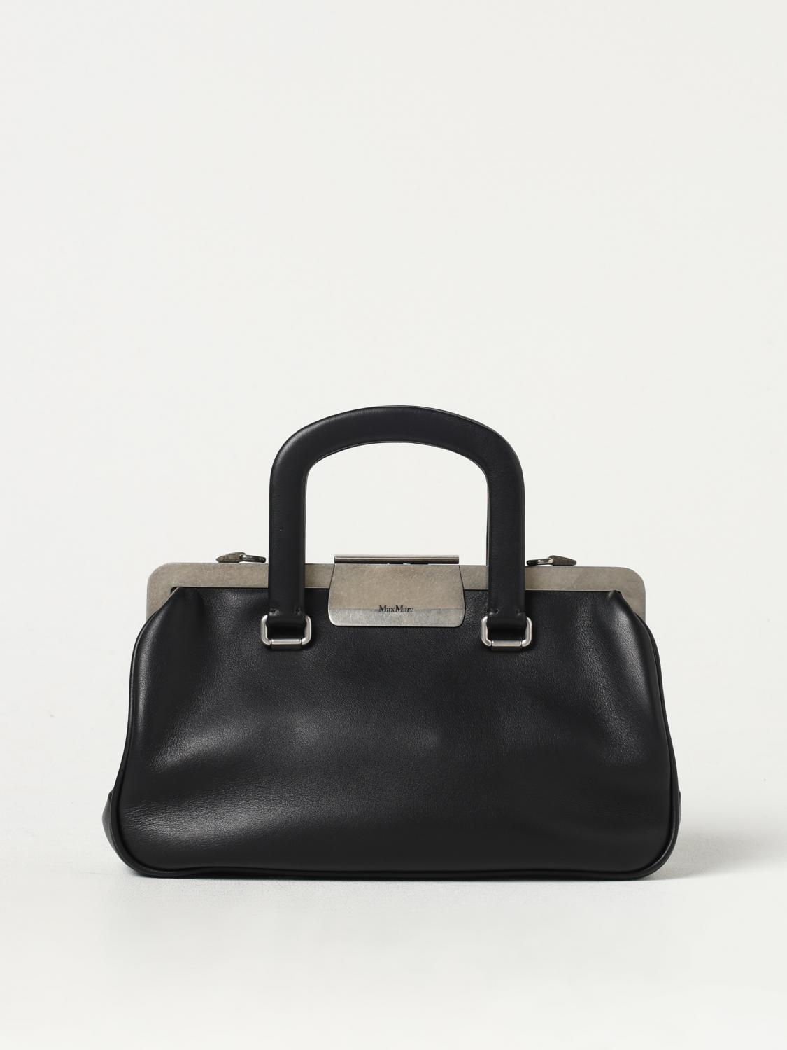Max Mara Logo Detailed Top Handle Bag In Black