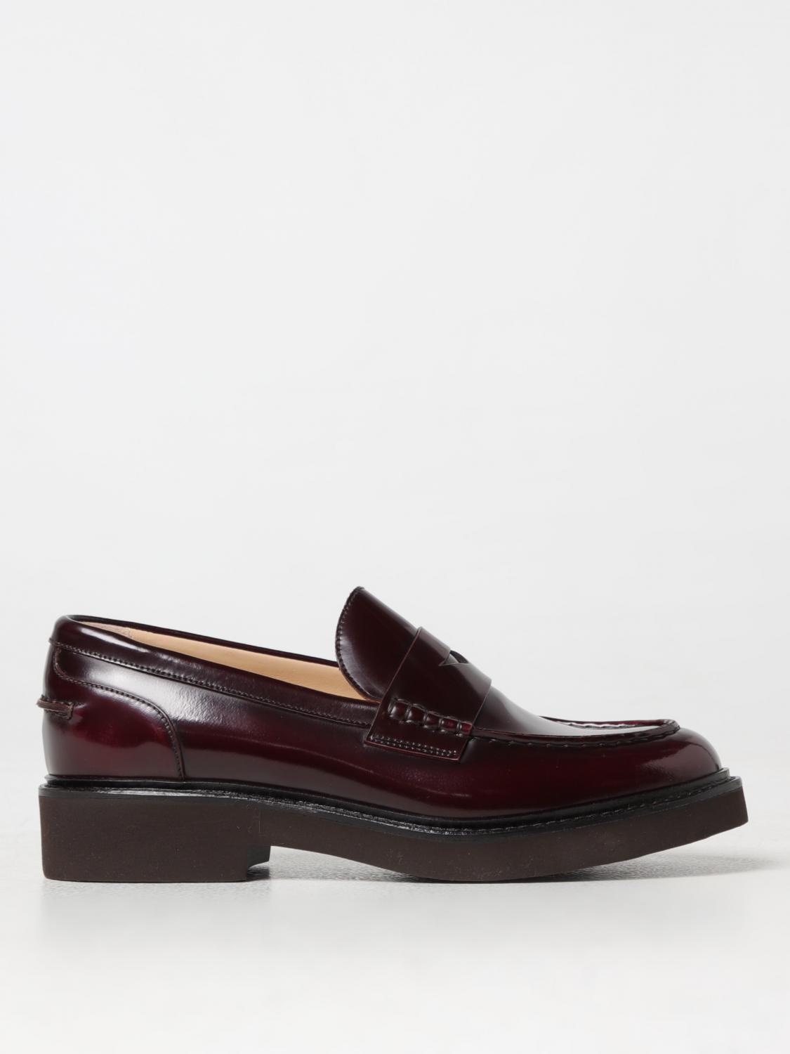 Doucal's Woman Loafers Burgundy Size 6.5 Soft Leather In Weinrot
