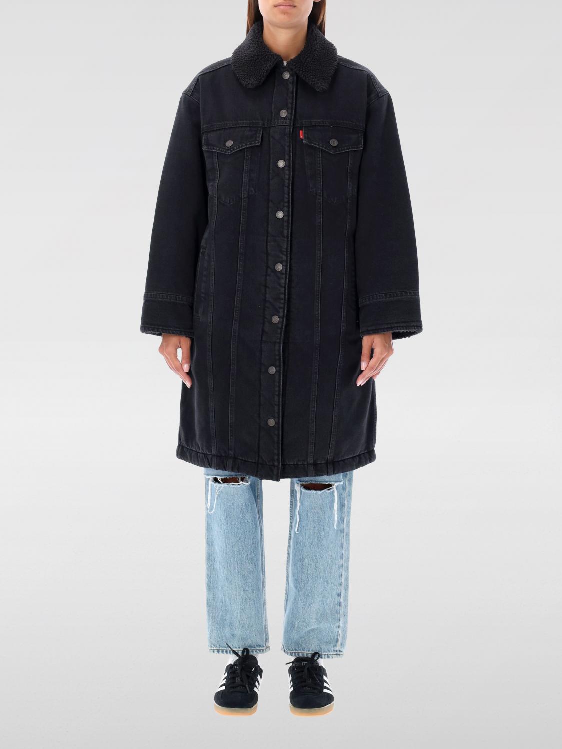 Shop Levi's Jacket Woman Color Black In Schwarz