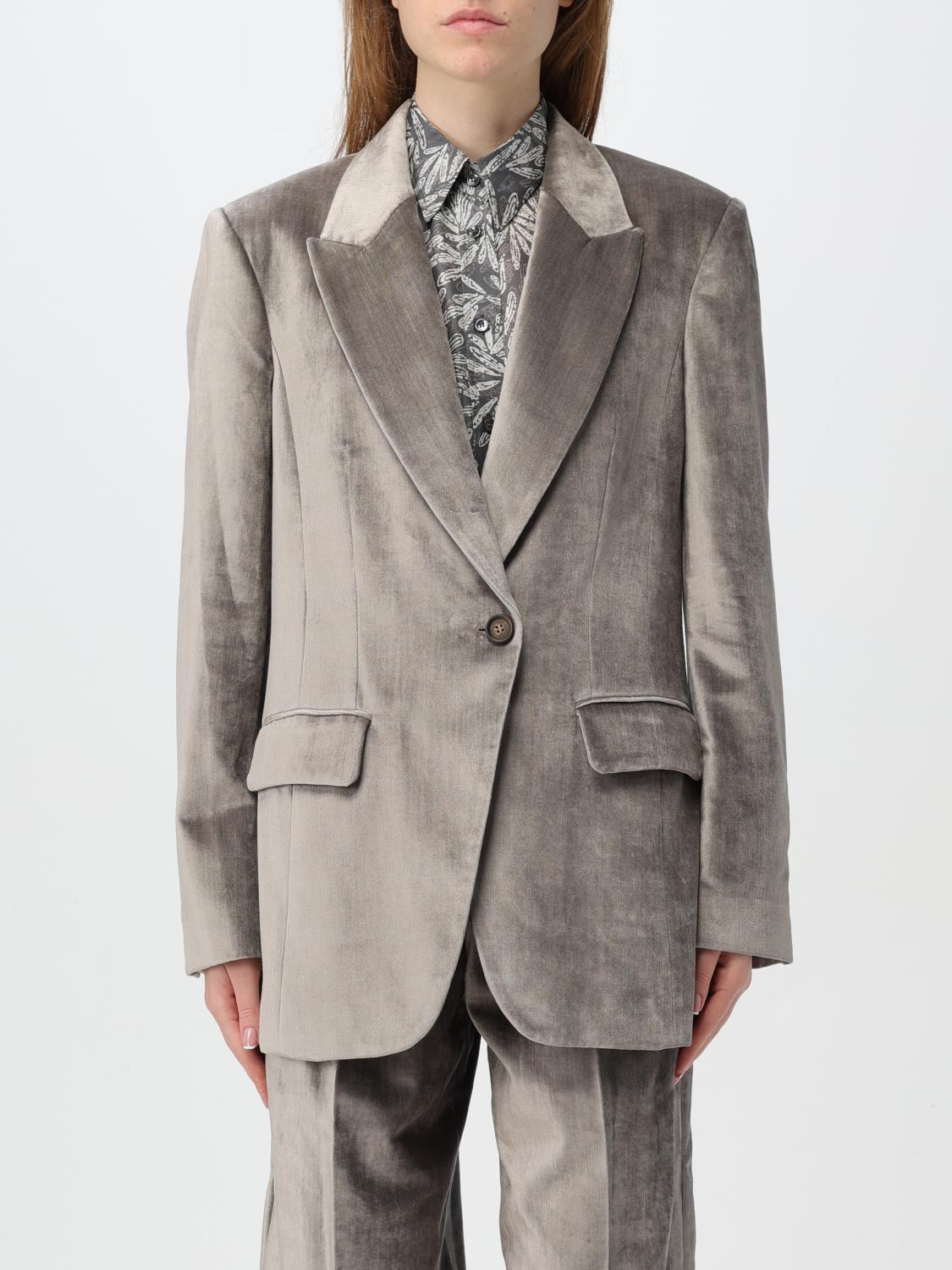 Brunello Cucinelli Jacket Woman Color Grey In Grau