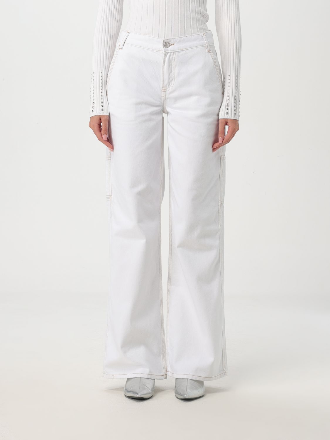 Shop Liu •jo Pants Liu Jo Woman Color White In Weiss