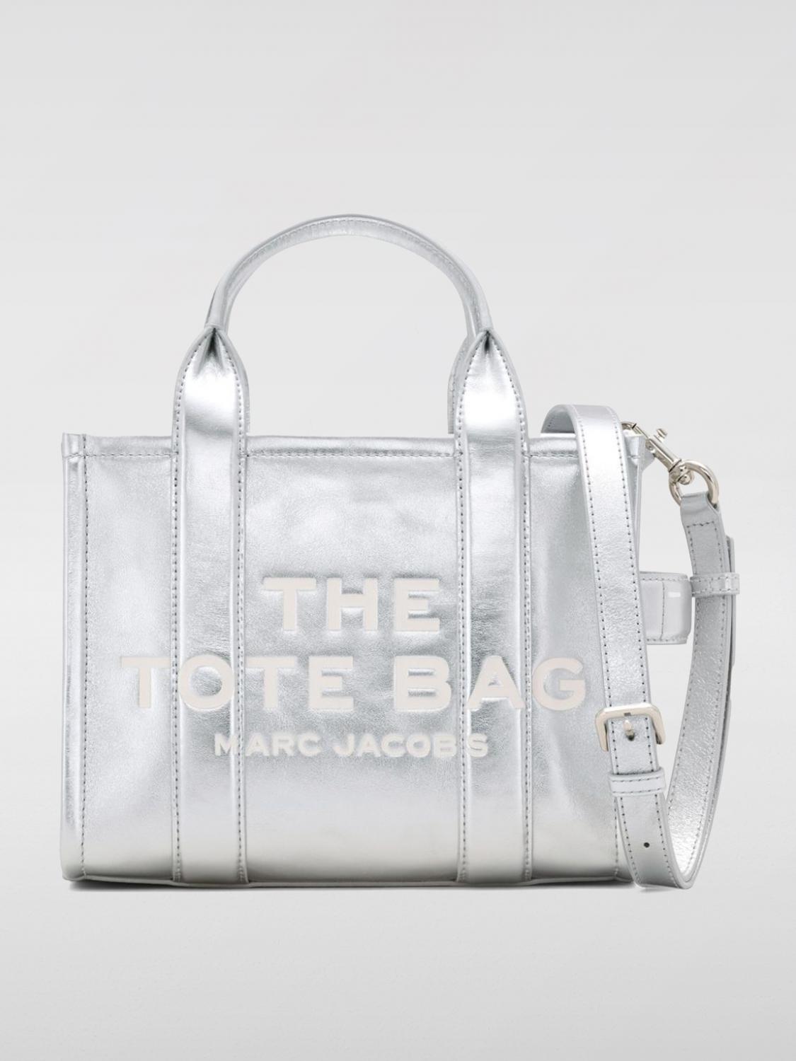 Marc Jacobs The Metallic Leather Tote Bag In Silver