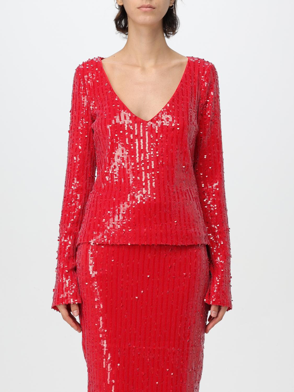 Rotate Birger Christensen Rotate Birgerchristensen  Red Sweater With Micro Sequins In Rot