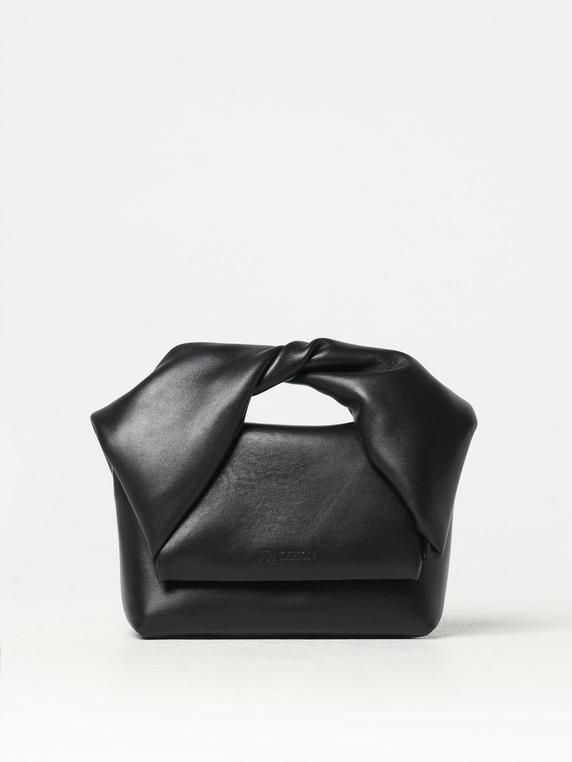 Jw Anderson Large Twister - Leather Top Handle Bag In 黑色