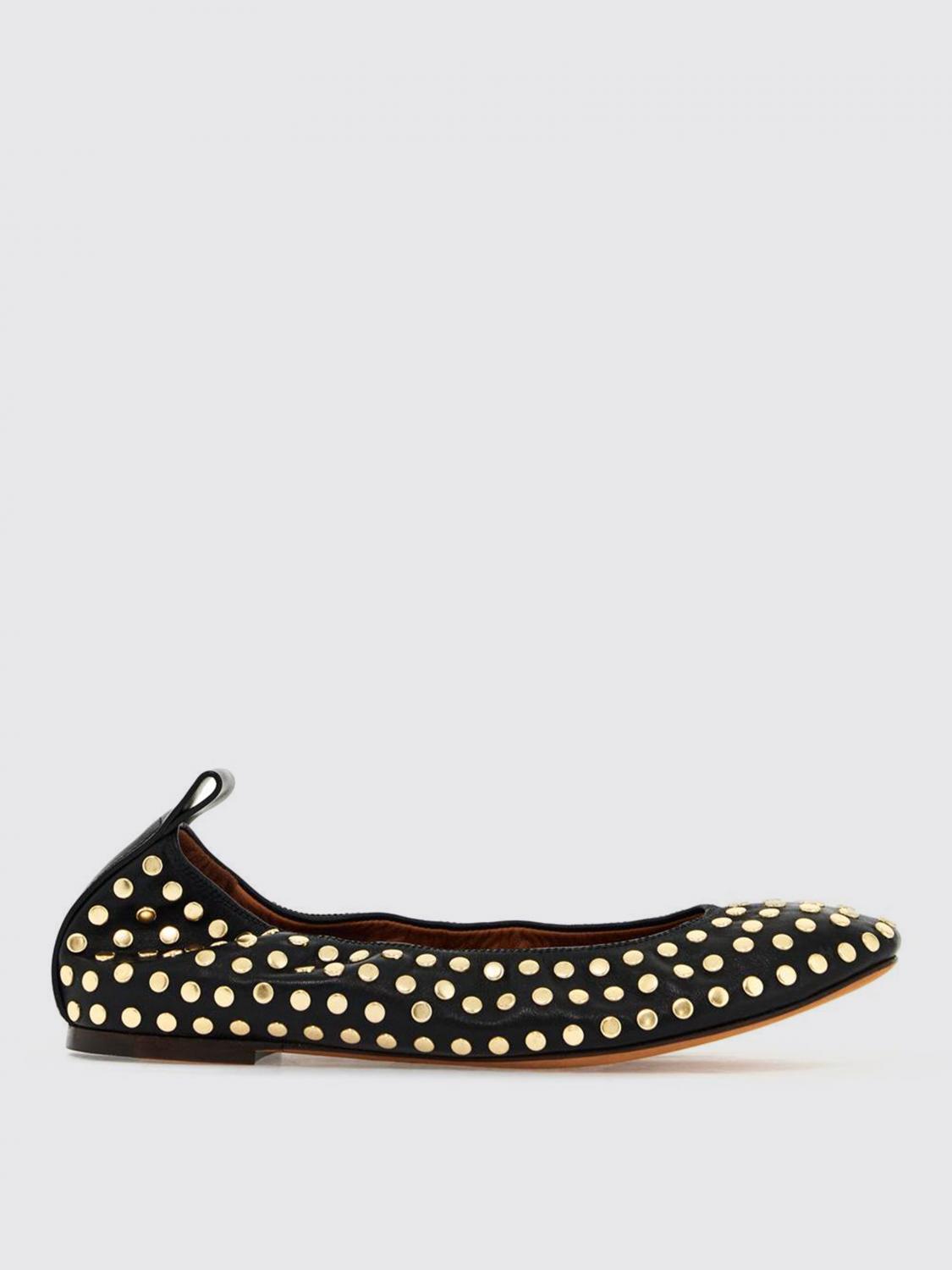 Shop Lanvin Flat Shoes  Woman Color Black In Schwarz