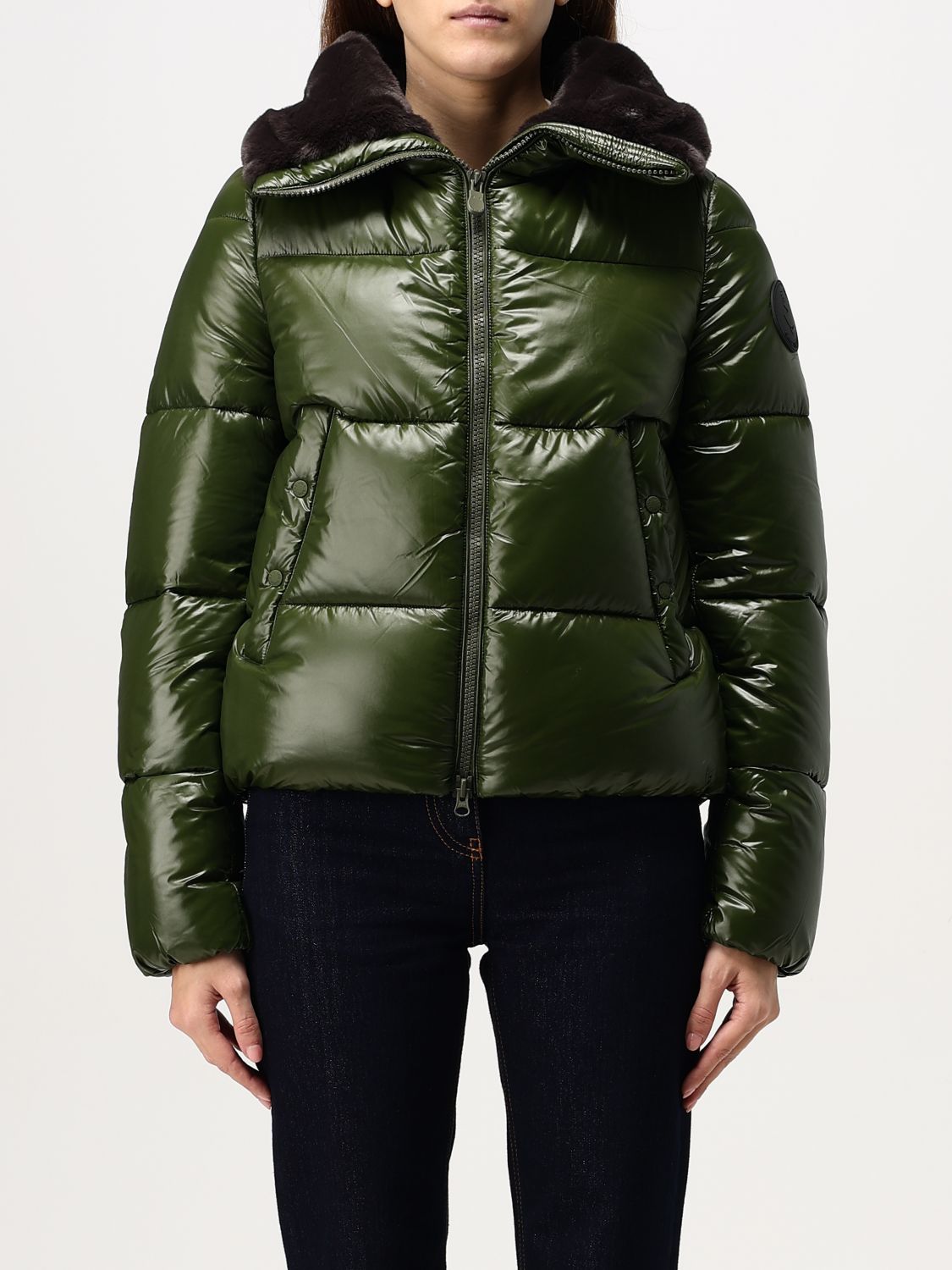 Shop Save The Duck Jacket  Woman Color Green In Grün