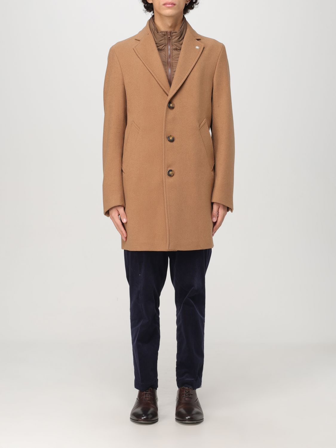 Manuel Ritz Coat  Men Color Camel In Brown