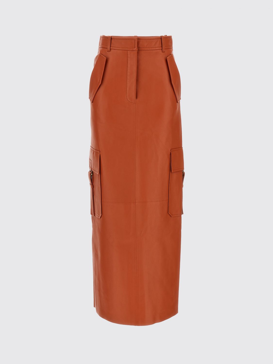 Zimmermann 'illustration' Skirt With Pockets And Slit In Orange