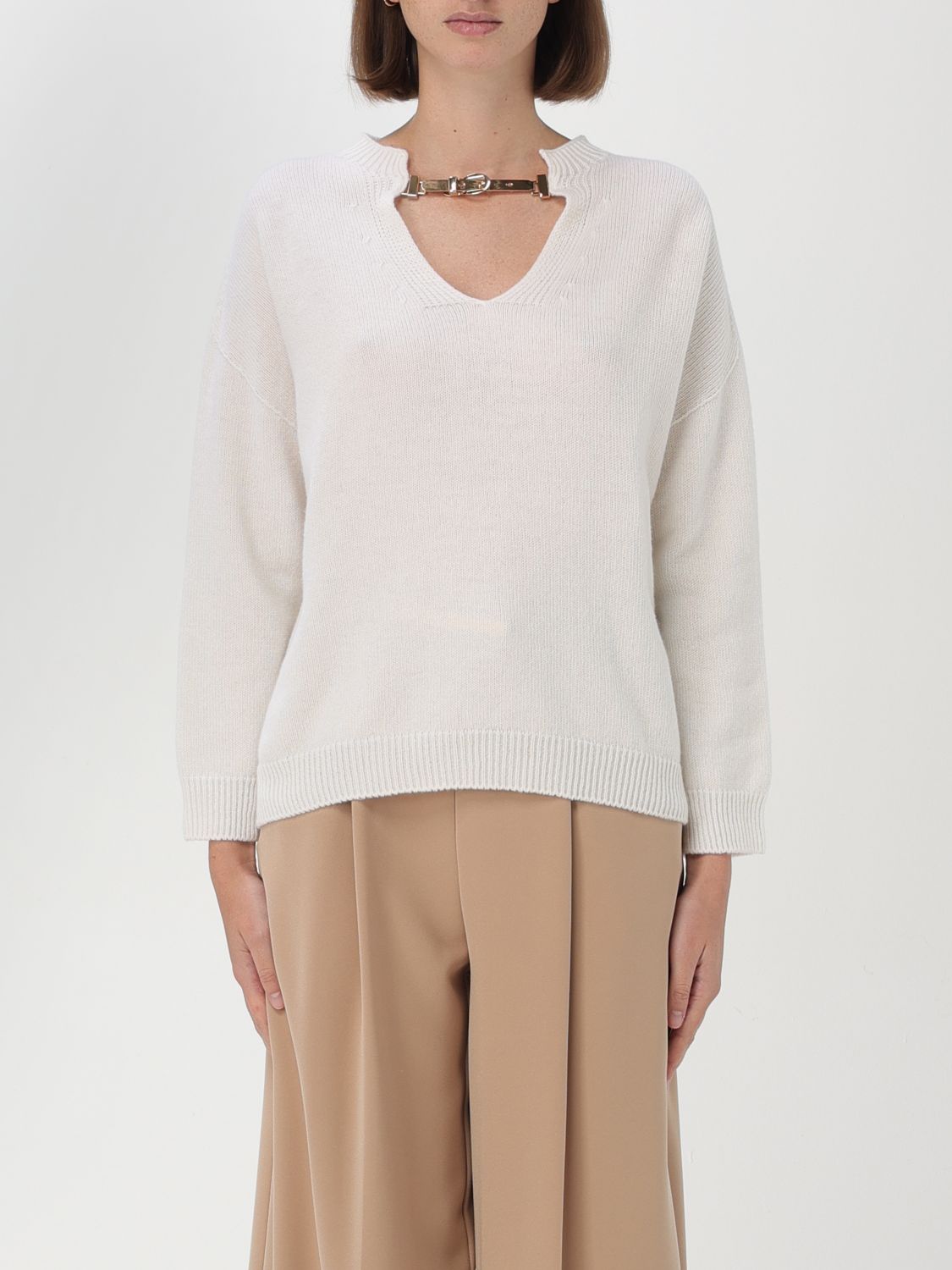 Shop Simona Corsellini Sweater  Woman Color Ivory