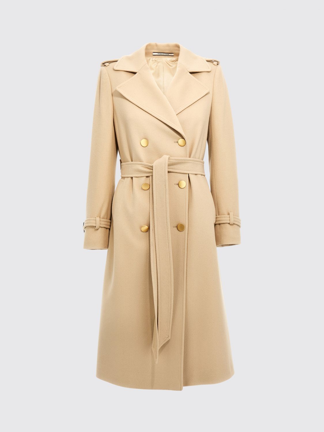 Tagliatore 'luanne' Belted Double-breasted Coat In Brown