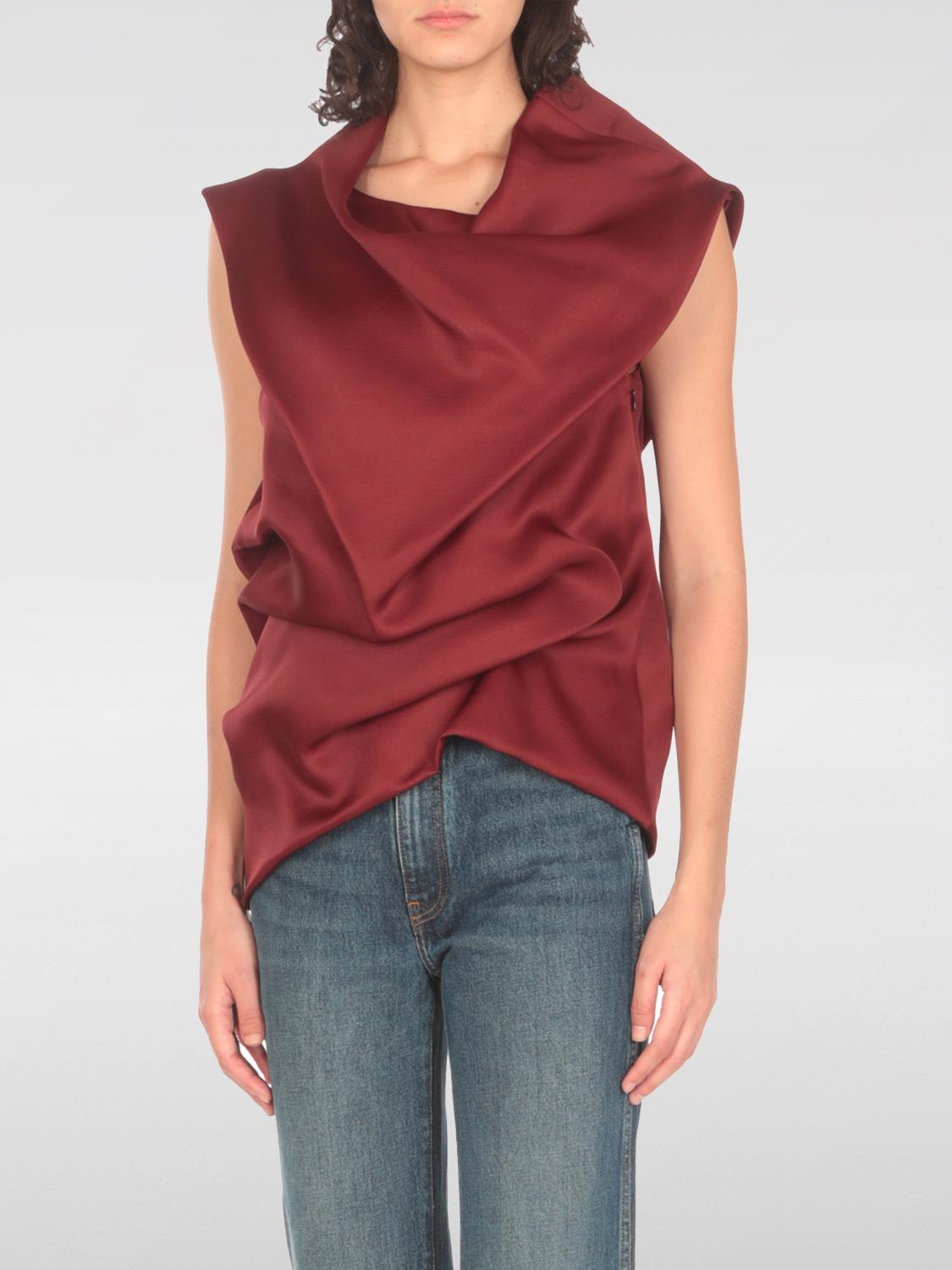 Shop Khaite Top  Woman Color Burgundy In Burgunderrot