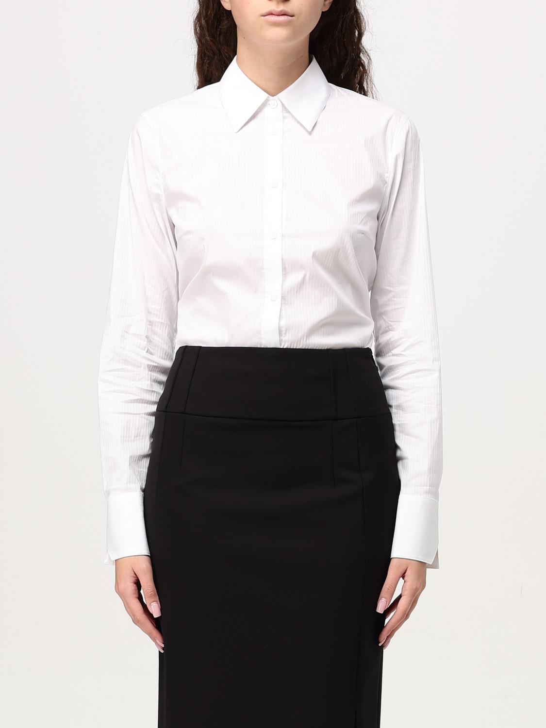 Hugo Boss Boss Boanna Stretch Fitted Shirt Size: 12, Col: White In Weiss