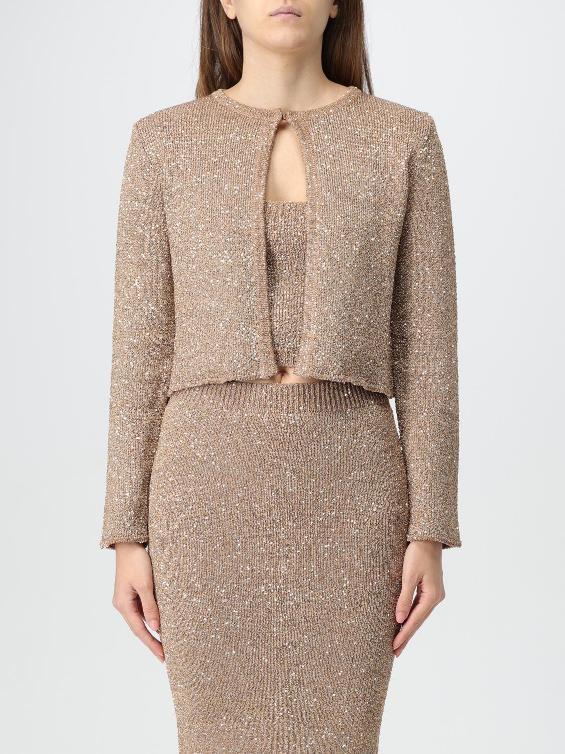 Shop Simona Corsellini Cardigan Woman Color Gold