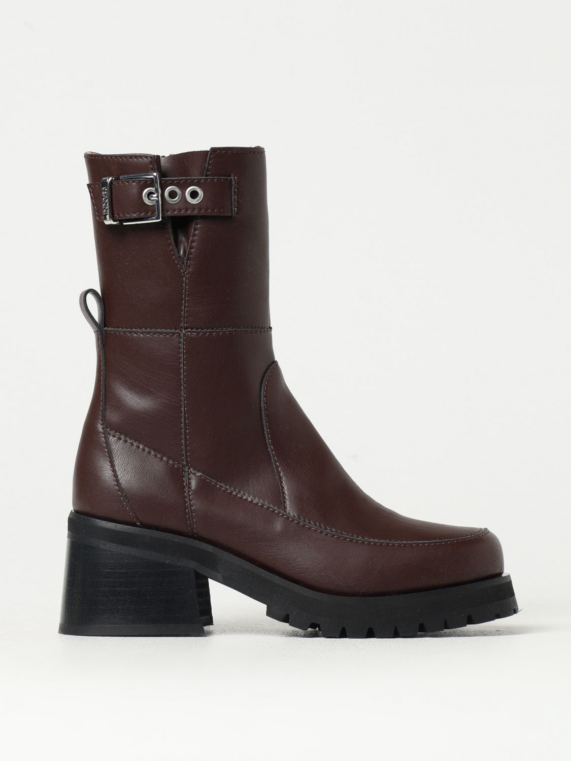 Shop Ganni Boots  Woman Color Brown In Braun