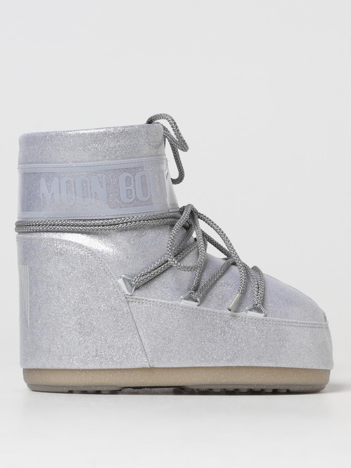 Moon Boot Icon Low Glitter Boots In Silber