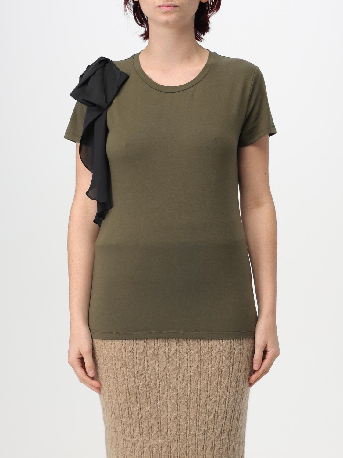 Shop Liu •jo T-shirt Liu Jo Woman Color Olive