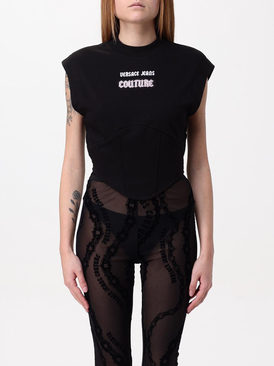 Versace Jeans Couture Top Woman Color Black In Schwarz