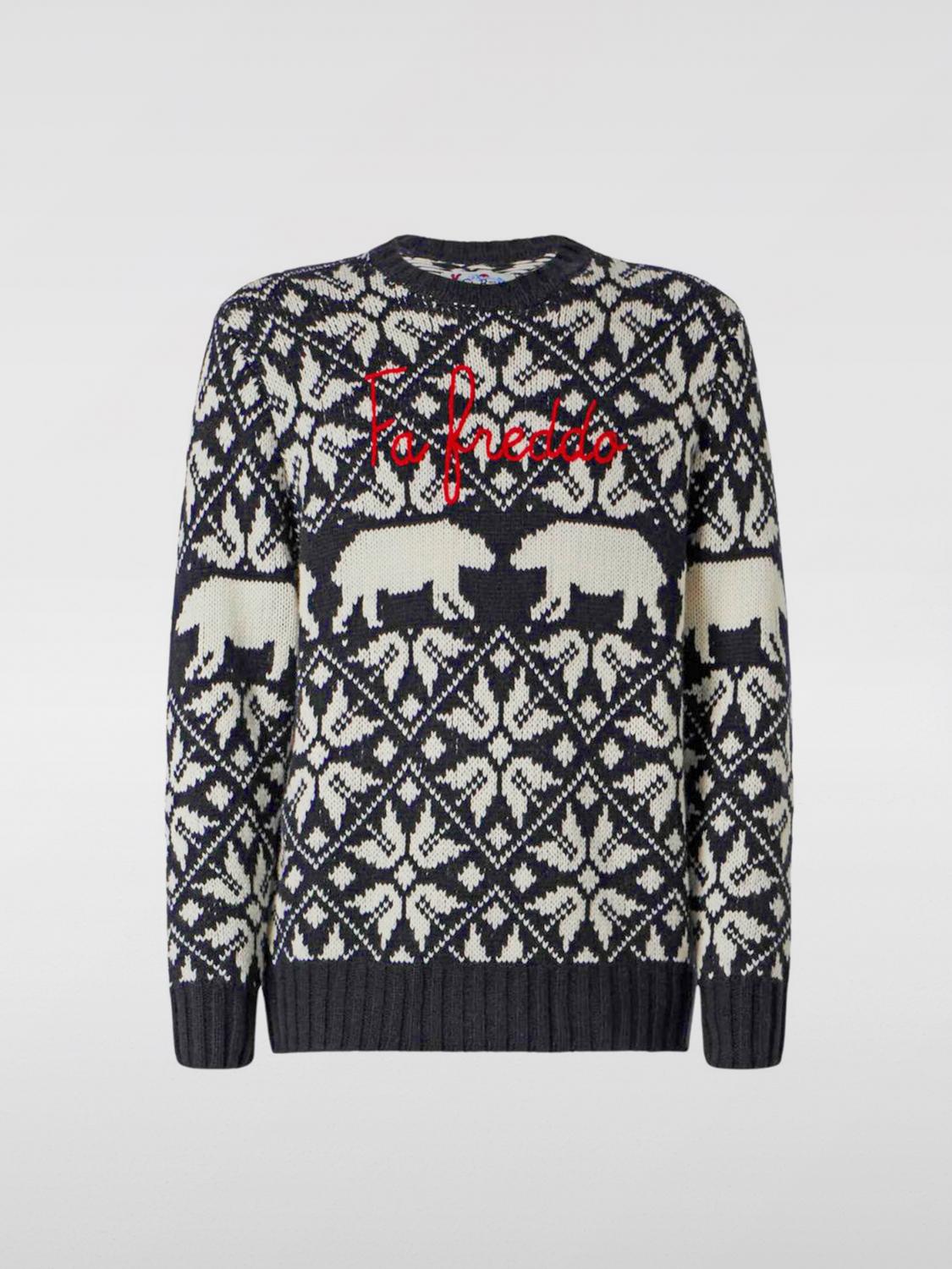 Mc2 Saint Barth Man Crewneck Sweater With Norwegian Pattern In Bunt