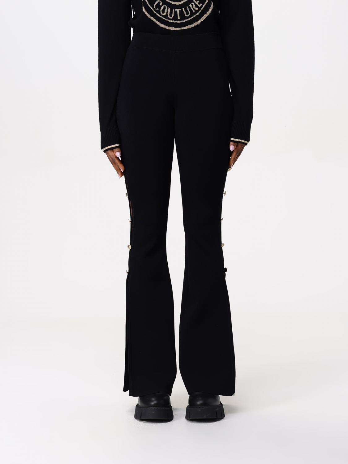 Shop Versace Jeans Couture Pants  Woman Color Black In Schwarz