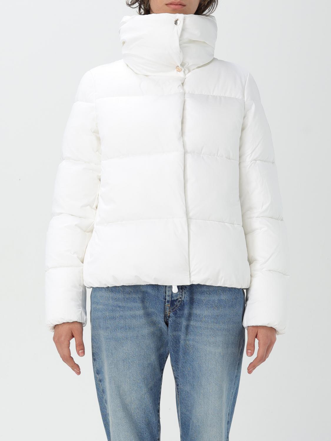 Save The Duck High-neck Quilted Jacket In Weiss